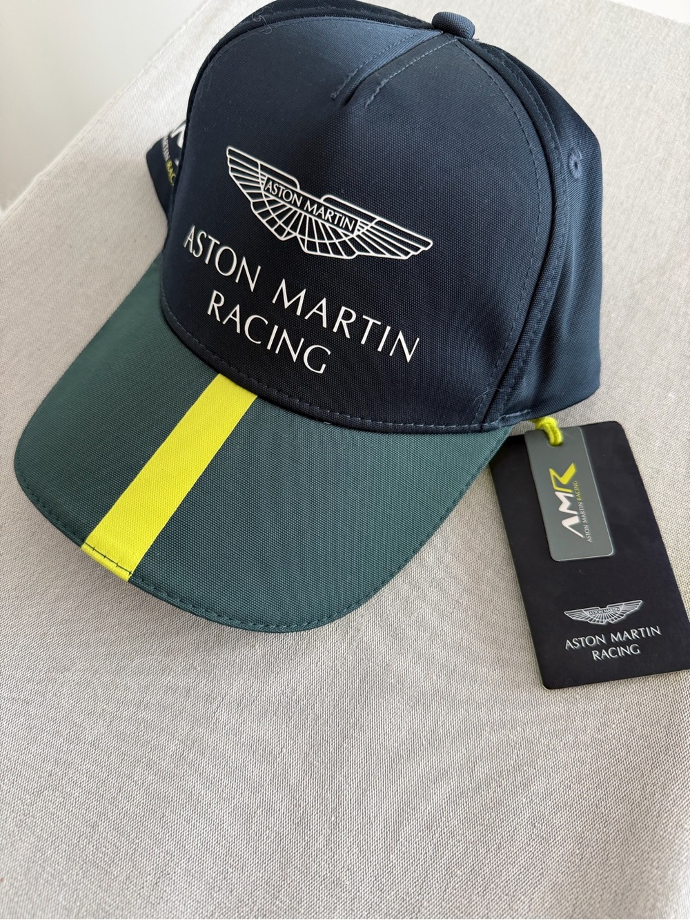 Aston Martin Racing Dark Green & Yellow Stripe Baseball Cap
